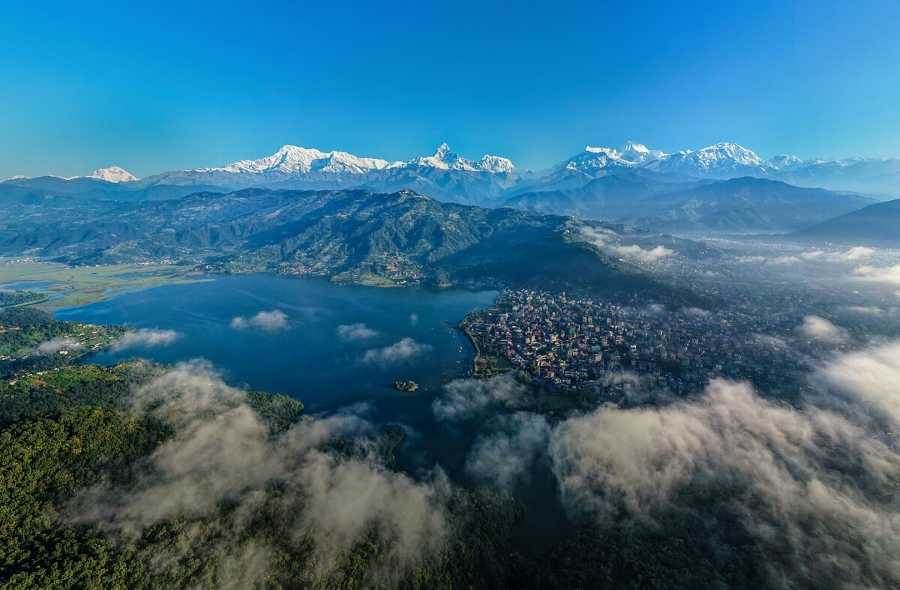 Best time to visit Pokhara Nepal - A beautiful morning view of Pokhara