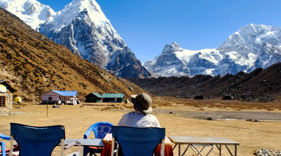Beautiful view of mount kanchenjunga from the base camp