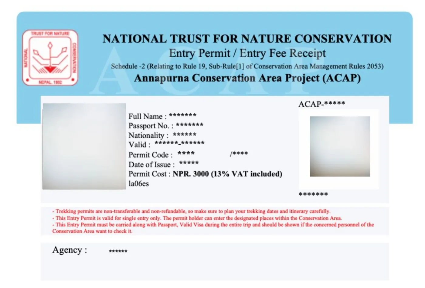 ACAP Permit for Trekking in Annapurna Region