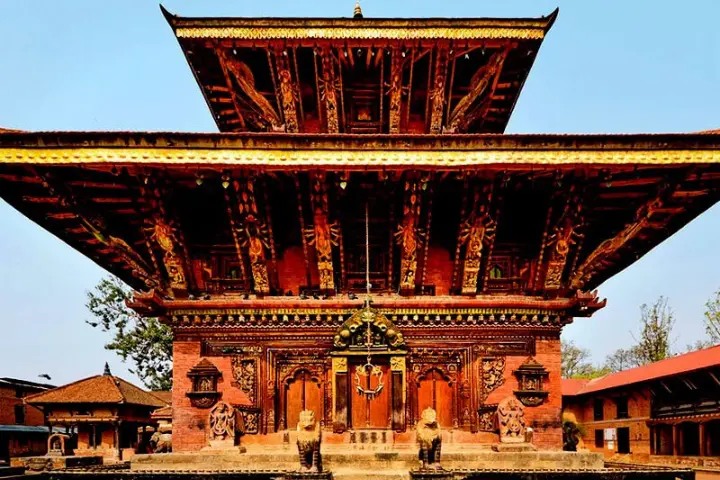 Changunarayan temple, featuring its golden doors, which is also the UNESCO World Heritage Site.