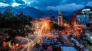 Evening view of Dharan City in eastern Nepal, known for its clean streets, vibrant culture, and scenic hill views.