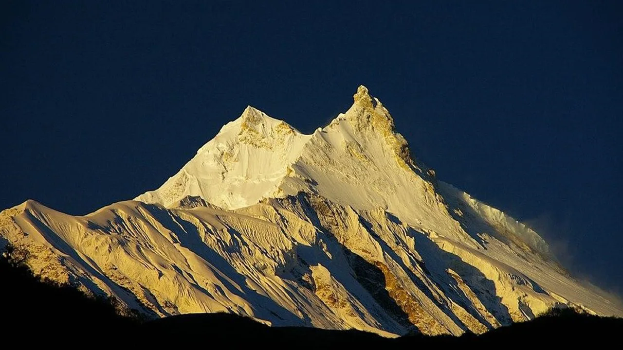 Snowcapped Mount Manaslu During Sunrise