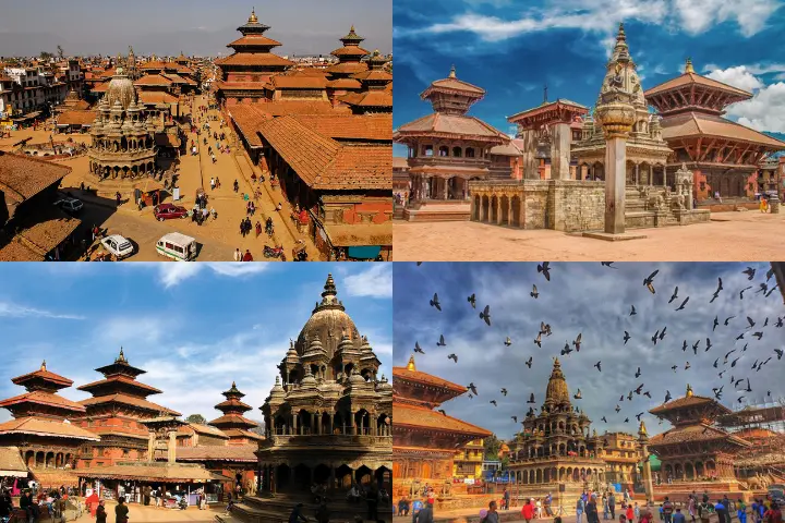 Pictures of the temples and beautiful architecture of Patan Durbar Square in Lalitpur.