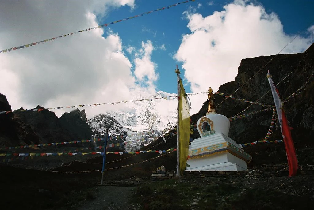 Stupa near Milarepa Cave in Manang, Nepal.
