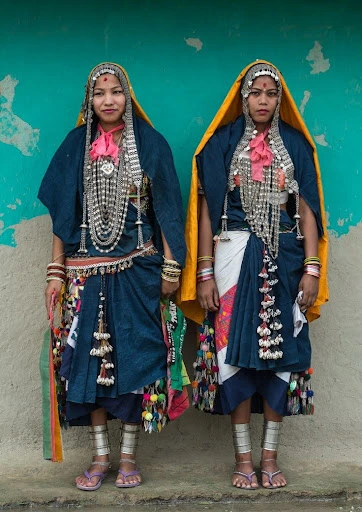 tharu women wearing their tharu cultural dress